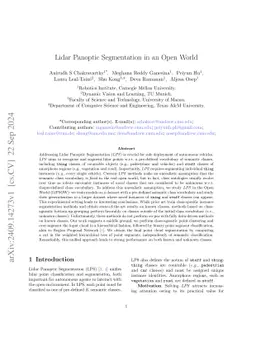 Lidar Panoptic Segmentation in an Open World