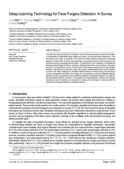Deep Learning Technology for Face Forgery Detection: A Survey