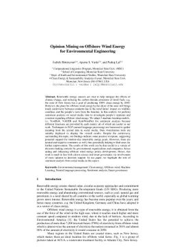 Opinion Mining on Offshore Wind Energy for Environmental Engineering