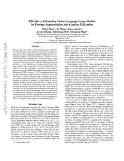 Effectively Enhancing Vision Language Large Models by Prompt
  Augmentation and Caption Utilization