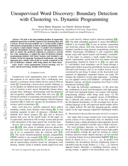 Unsupervised Word Discovery: Boundary Detection with Clustering vs. Dynamic Programming