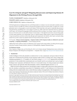 Can AI writing be salvaged? Mitigating Idiosyncrasies and Improving Human-AI Alignment in the Writing Process through Edits