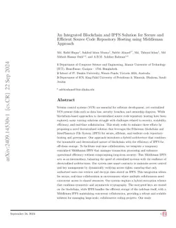 An Integrated Blockchain and IPFS Solution for Secure and Efficient Source Code Repository Hosting using Middleman Approach