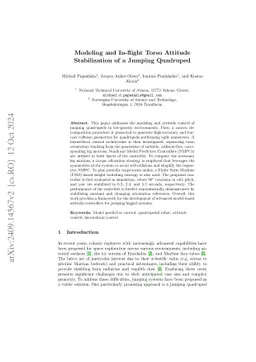 Modeling and In-flight Torso Attitude Stabilization of a Jumping
  Quadruped