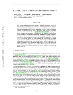 Backtracking Improves Generation Safety