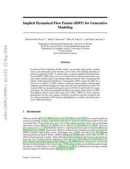 Implicit Dynamical Flow Fusion (IDFF) for Generative Modeling