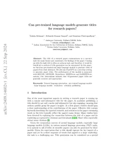 Can pre-trained language models generate titles for research papers?