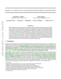 From Lazy to Rich: Exact Learning Dynamics in Deep Linear Networks