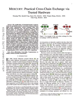 MECURY: Practical Cross-Chain Exchange via Trusted Hardware