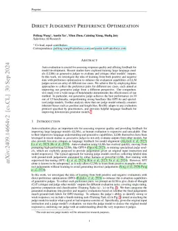 Direct Judgement Preference Optimization