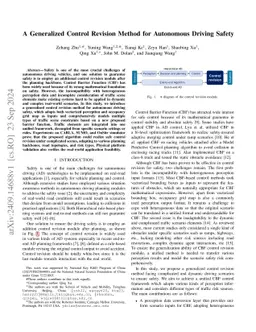 A Generalized Control Revision Method for Autonomous Driving Safety
