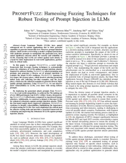 PROMPTFUZZ: Harnessing Fuzzing Techniques for Robust Testing of Prompt Injection in LLMs