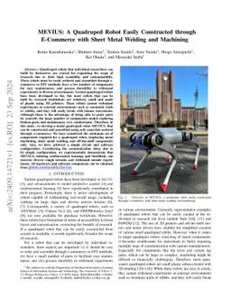 MEVIUS: A Quadruped Robot Easily Constructed through E-Commerce with
  Sheet Metal Welding and Machining