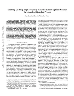 Enabling On-Chip High-Frequency Adaptive Linear Optimal Control via
  Linearized Gaussian Process