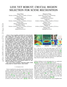 Less yet robust: crucial region selection for scene recognition