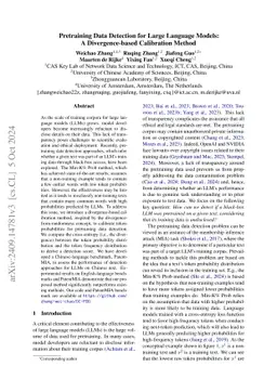 Pretraining Data Detection for Large Language Models: A Divergence-based Calibration Method