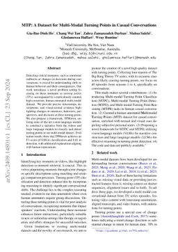MTP: A Dataset for Multi-Modal Turning Points in Casual Conversations