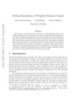 Testing Dependency of Weighted Random Graphs