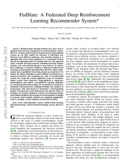 FedSlate:A Federated Deep Reinforcement Learning Recommender System