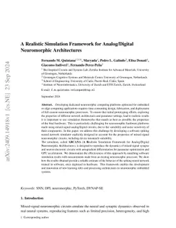 A Realistic Simulation Framework for Analog/Digital Neuromorphic Architectures