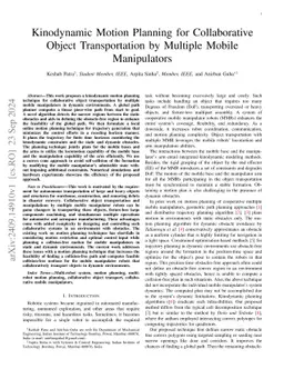 Kinodynamic Motion Planning for Collaborative Object Transportation by Multiple Mobile Manipulators