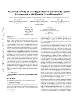Adaptive Learning on User Segmentation: Universal to Specific
  Representation via Bipartite Neural Interaction