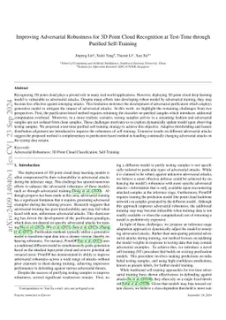 Improving Adversarial Robustness for 3D Point Cloud Recognition at
  Test-Time through Purified Self-Training