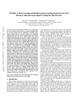 MSARS: A Meta-Learning and Reinforcement Learning Framework for SLO
  Resource Allocation and Adaptive Scaling for Microservices