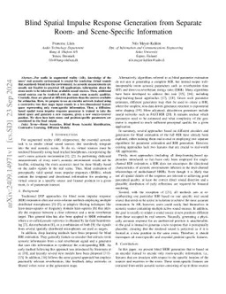 Blind Spatial Impulse Response Generation from Separate Room- and
  Scene-Specific Information