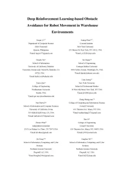 Deep Reinforcement Learning-based Obstacle Avoidance for Robot Movement
  in Warehouse Environments