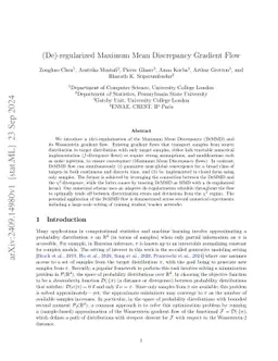 (De)-regularized Maximum Mean Discrepancy Gradient Flow