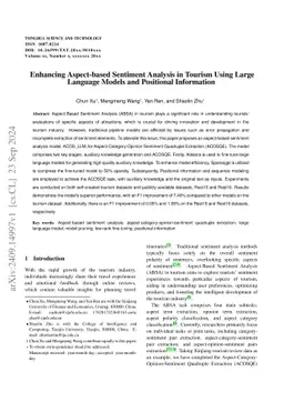 Enhancing Aspect-based Sentiment Analysis in Tourism Using Large
  Language Models and Positional Information