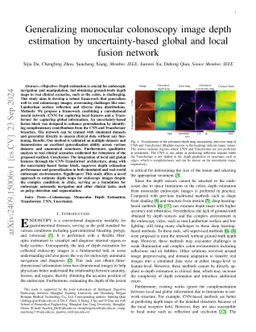 Generalizing monocular colonoscopy image depth estimation by
  uncertainty-based global and local fusion network