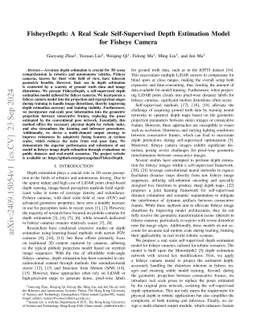 FisheyeDepth: A Real Scale Self-Supervised Depth Estimation Model for Fisheye Camera