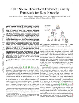 SHFL: Secure Hierarchical Federated Learning Framework for Edge Networks