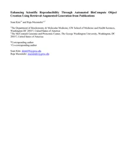 Enhancing Scientific Reproducibility Through Automated BioCompute Object
  Creation Using Retrieval-Augmented Generation from Publications