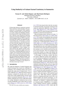 Using Similarity to Evaluate Factual Consistency in Summaries