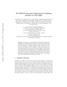 The BRAVO Semantic Segmentation Challenge Results in UNCV2024