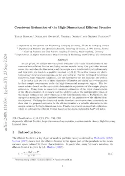 Consistent Estimation of the High-Dimensional Efficient Frontier