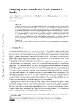 Designing an Interpretable Interface for Contextual Bandits