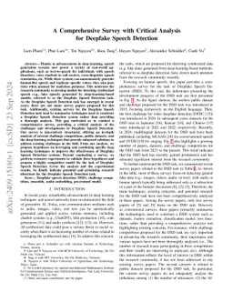 A Comprehensive Survey with Critical Analysis for Deepfake Speech Detection