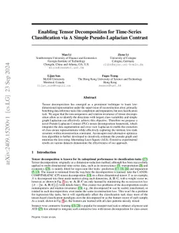 Enabling Tensor Decomposition for Time-Series Classification via A
  Simple Pseudo-Laplacian Contrast