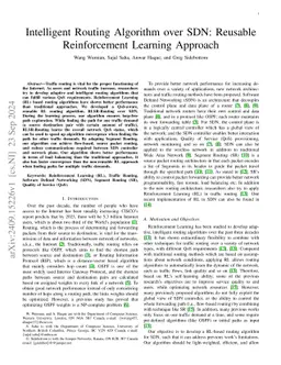 Intelligent Routing Algorithm over SDN: Reusable Reinforcement Learning
  Approach