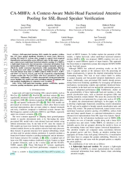 CA-MHFA: A Context-Aware Multi-Head Factorized Attentive Pooling for
  SSL-Based Speaker Verification