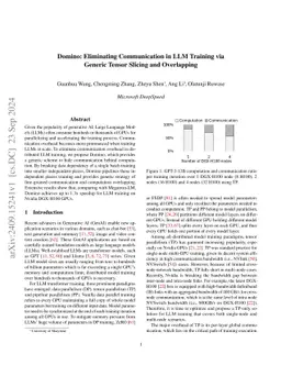 Domino: Eliminating Communication in LLM Training via Generic Tensor
  Slicing and Overlapping