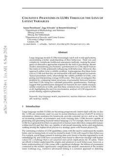 Cognitive phantoms in LLMs through the lens of latent variables