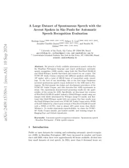 A Large Dataset of Spontaneous Speech with the Accent Spoken in São
  Paulo for Automatic Speech Recognition Evaluation