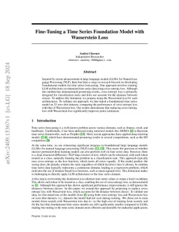 Fine-Tuning a Time Series Foundation Model with Wasserstein Loss