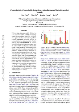 ControlMath: Controllable Data Generation Promotes Math Generalist
  Models