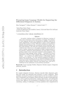 Prompting Large Language Models for Supporting the Differential
  Diagnosis of Anemia